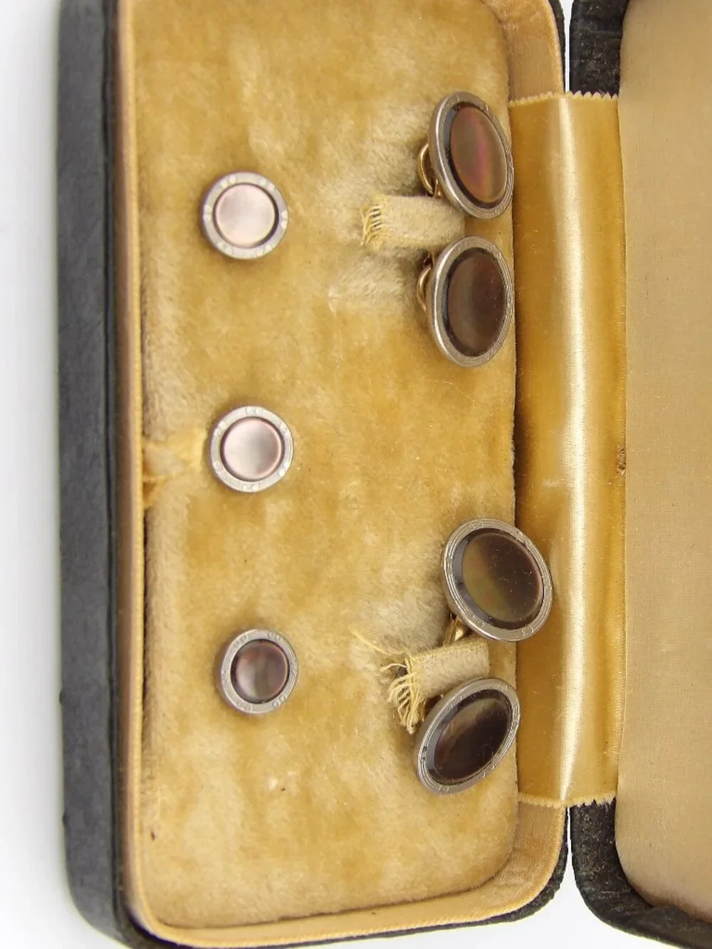 Vintage Larter 5 Piece Gold Plated Cuff Links & Shirt Stud Set